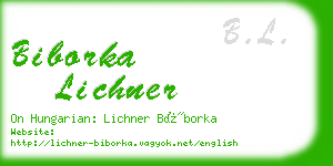 biborka lichner business card
